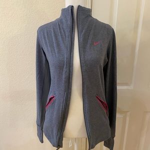 Nike Gray and Pink Women's Sweatshirt